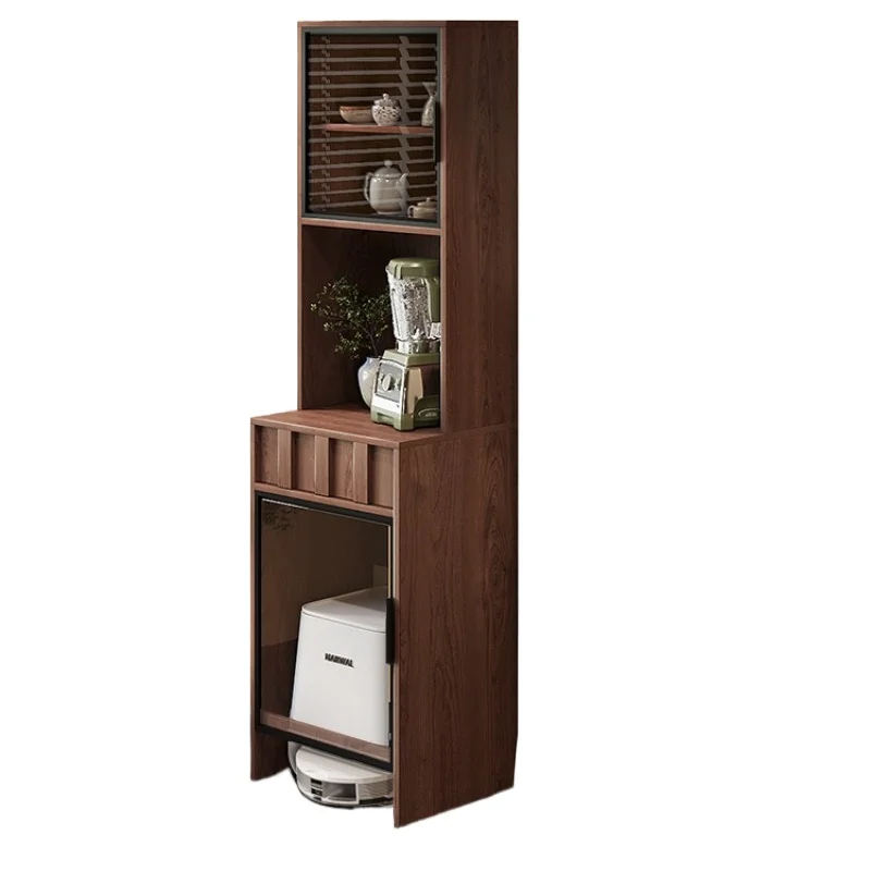 

Medieval solid wood sweeping robot storage locker, small apartment base station cabinet, restaurant wall shelf
