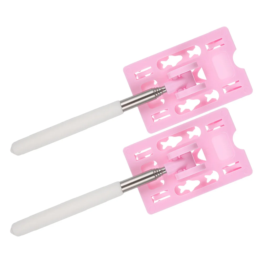 2 قطعة حامل بطاقة قضيب تليسكوبي وقوف السيارات الدفع تماس للتمديد أداة الوصول قابل للتعديل وقوف السيارات لفة الضرب عصا #5