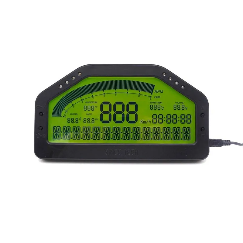 Universal Digital Dashboard  LCD Race Dash Auto Tachometer Speedometer Fuel Level Meter(904)