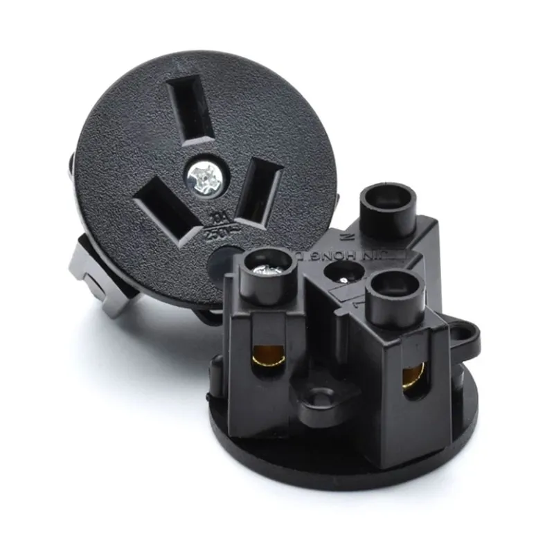 China power socket three hole socket module 10 a250v round black Australian socket outlet interface