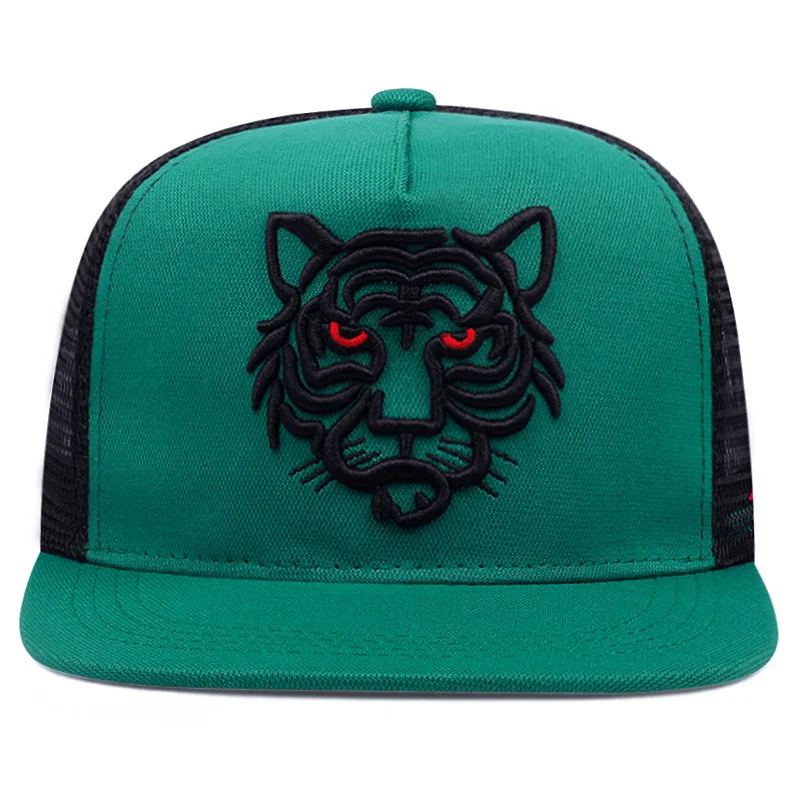 High Quality Baseball Cap Men Snapback Hat Tiger Embroidery Flat Cap Male Outdoor Casual Sports Hip Hop Hat Golf Cap Trucker Hat