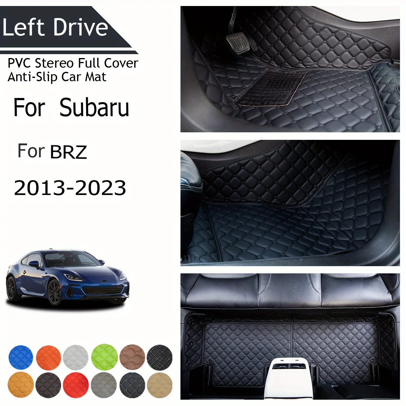 

TEGART 【LHD】For Subaru For BRZ 2013-2023 Three Layer PVC Stereo Full Cover Anti-Slip Car Mats Floor Car Accessories