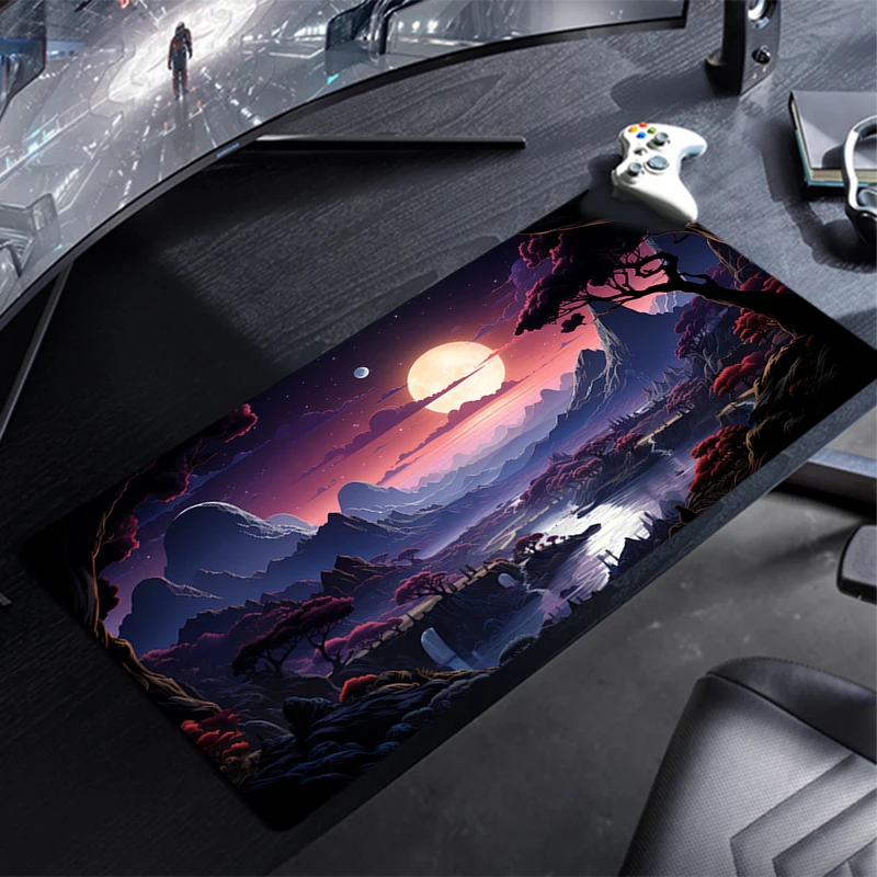 Mouse Pad Dark Landscape Gaming Accessories PC Gamer Alfombrilla Xxl Computer Desk Mat Laptop Varmilo Keyboard Mousepad