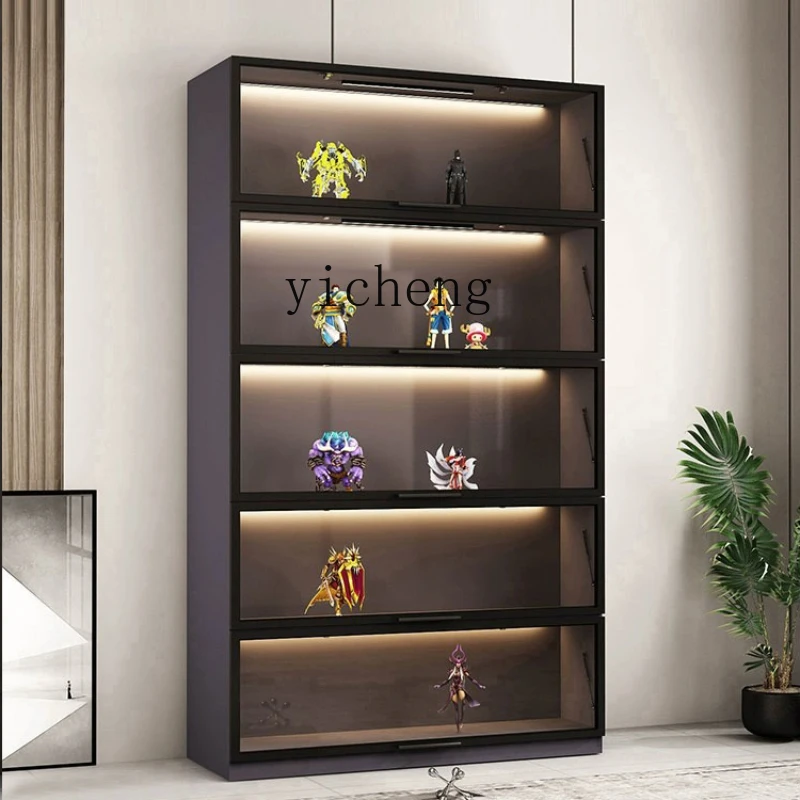 

ZC Glass Door Hand Cabinet Display Cabinet Solid Wood Lego Statue Model Cabinet Bookcase