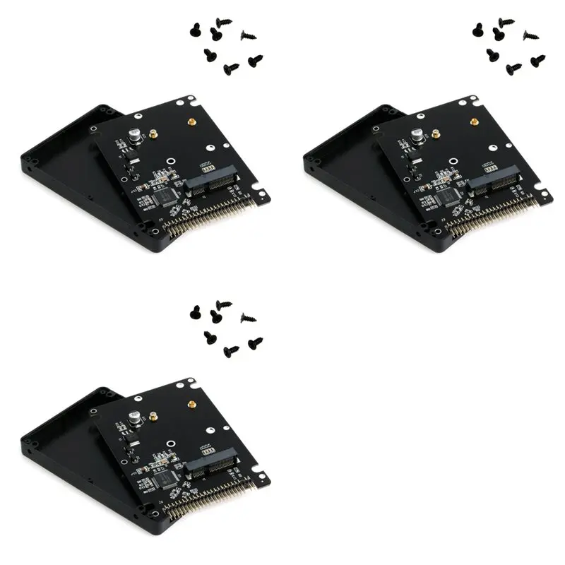 QWE-3X MSATA To 2.5 Inch 44PIN IDE HDD SSD Adapter MSATA To PATA Converter Adapter Card With Case