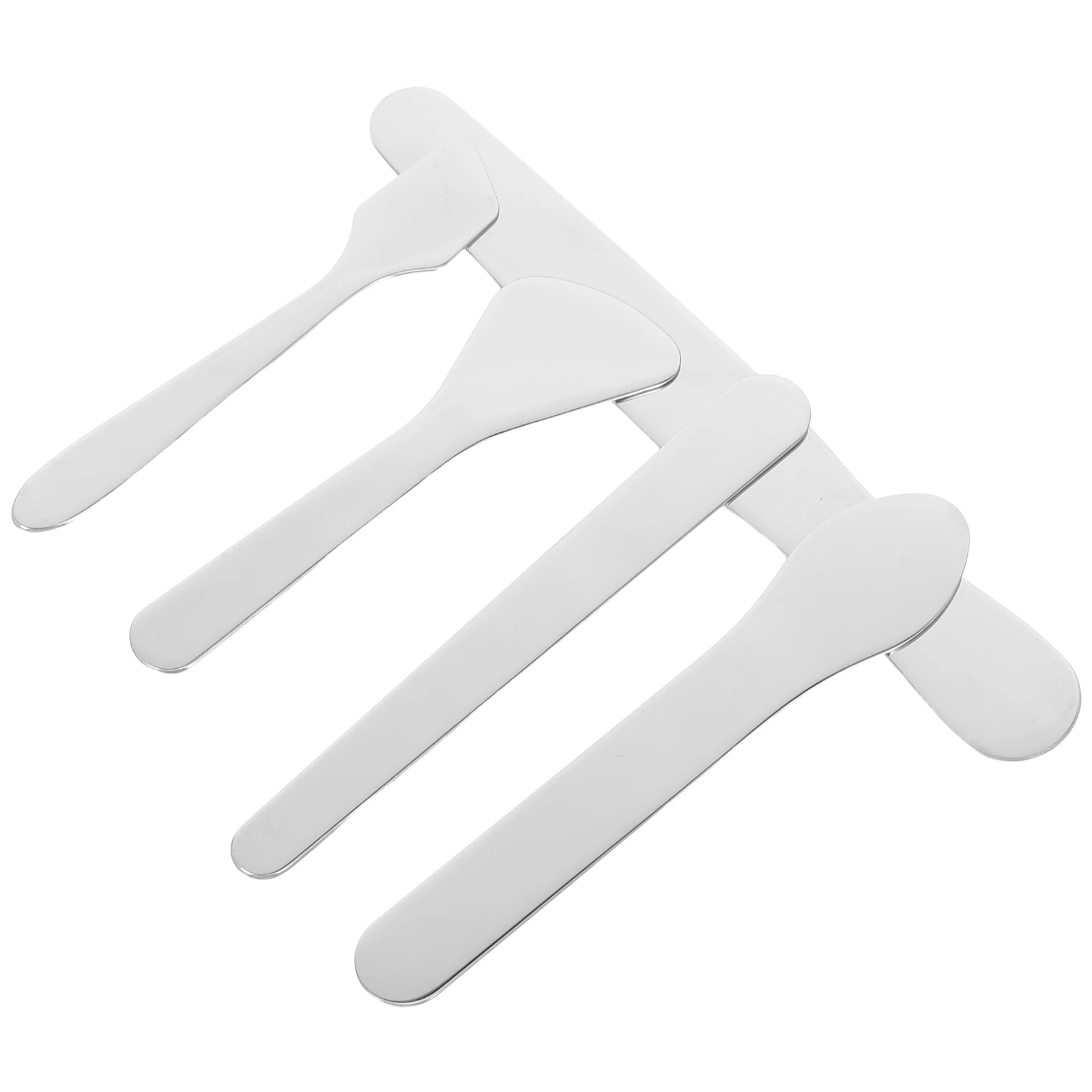 

5pcs Stainless Steel Eye Cream Spoon Makeup Spatula Beauty Face Applicator 304 Tool Silver Mini Skincare Utensils Metal