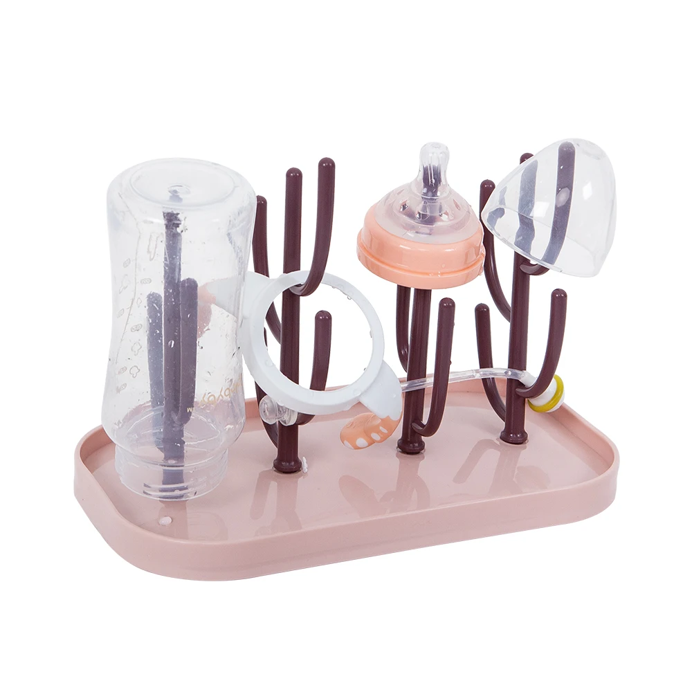 Baby Bottles Drying Rack Removable Storage Support Drain Rack Cups Clean Drying Machine Beige Portable Cup Holder