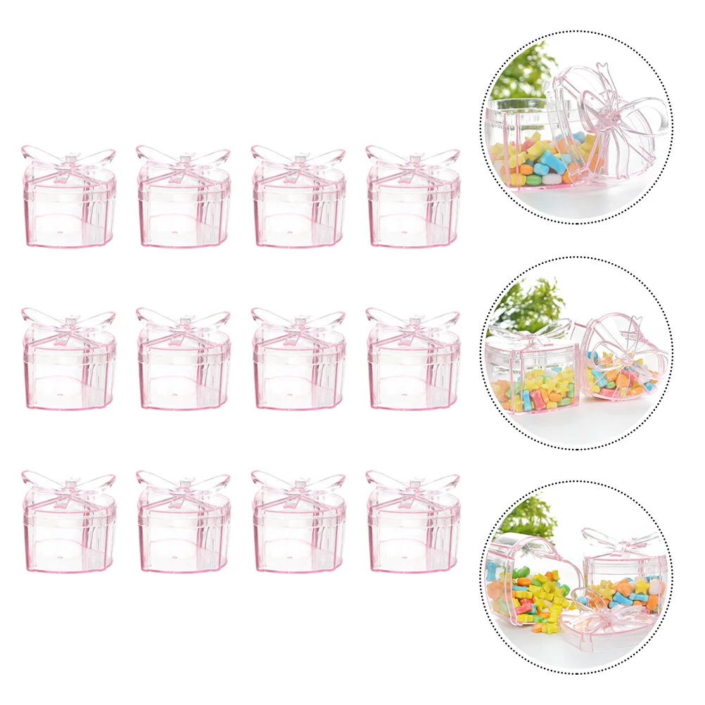 

6 Pcs Candy Boxes Transparent Heart Shaped Snacks Boxes Party Favor Christmas Wedding Decorations Sugar Storage Cookie