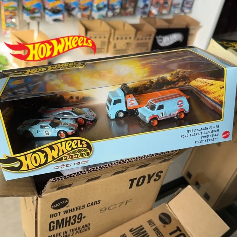 nuevo-hot-wheels-le-mans-garage-gulf-oil-livery-series-gmh39-mclaren-f1-ford-gt40-1-64-coleccion-de-coches-de-carreras-vintage-juguetes-de-modelos-de-coches