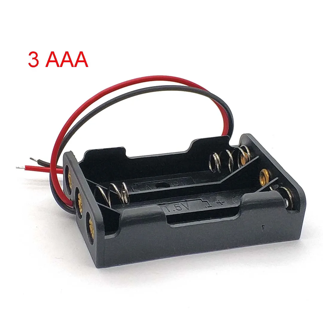 10 Stück AAA-Batteriehalter mit Kabelanschluss, 1–4 Fächer, Lötlochfreies Gehäuse für DIY-Projekte, BATTERIEN NICHT ENTHALTEN – Detail 4