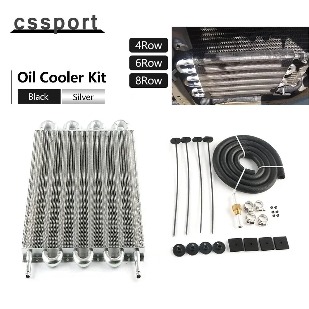 

2 Row 4 Row 6 Row 8 Row 10 Row 16 Row Universal Aluminum Remote Transmission Oil Cooler Auto-Manual Radiator Converter Kit
