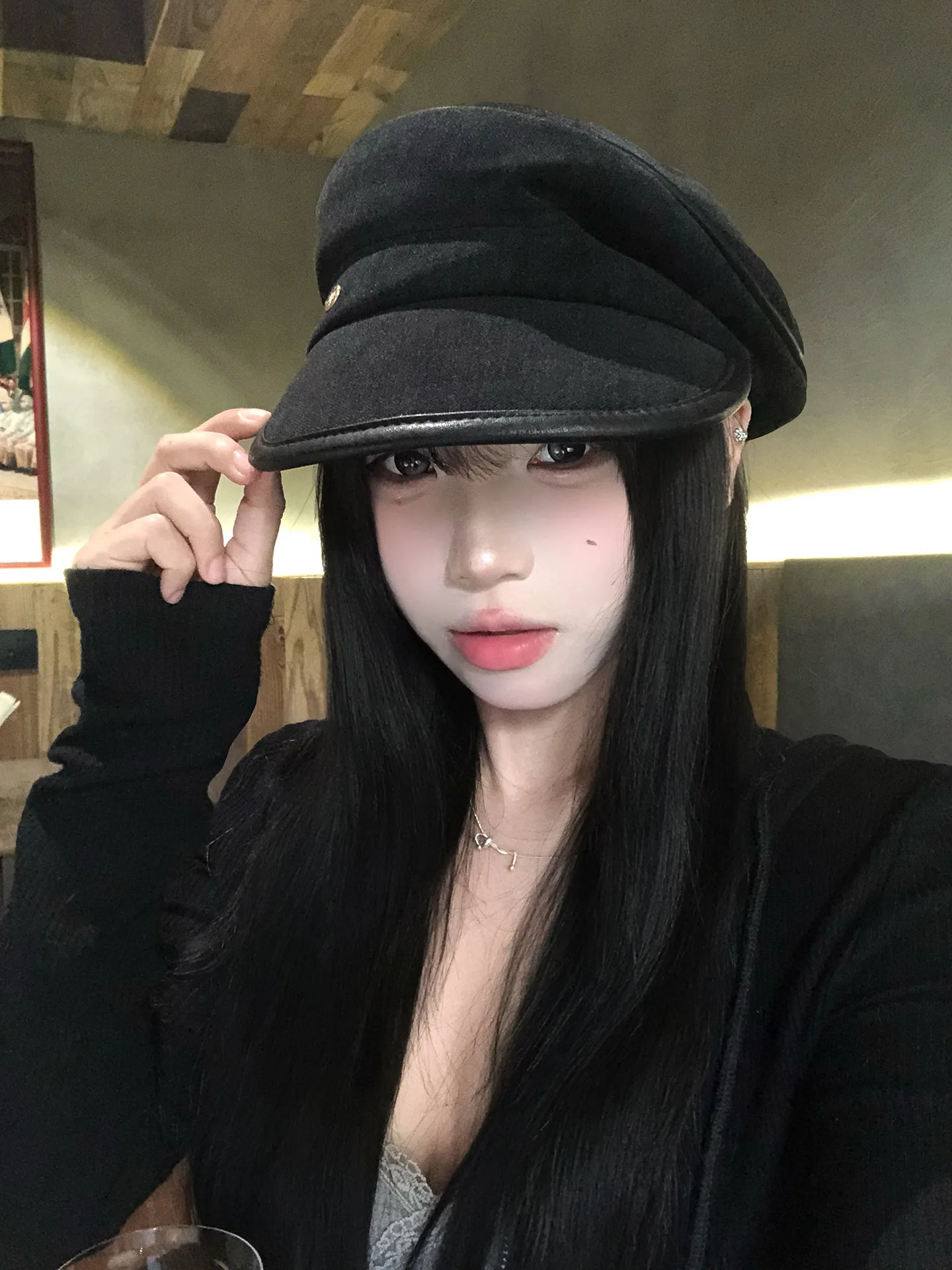 Retro Velvet Octagonal Beret Hat Women Early Autumn New Style High Fashion Face Slimming Small Crowd Popular Short Brim Cap