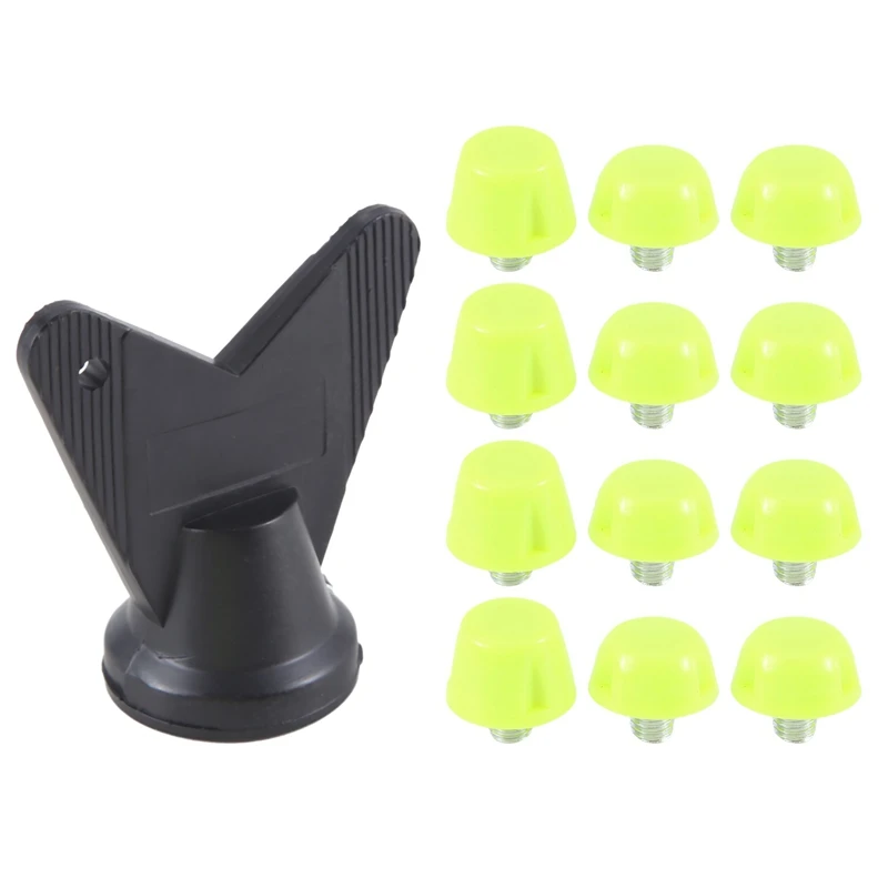 12Pcs Football Shoe Spikes Soccer Boot Cleats M5 Threading Screw 7mm 10mm Anti Slip Replacement Studs Green