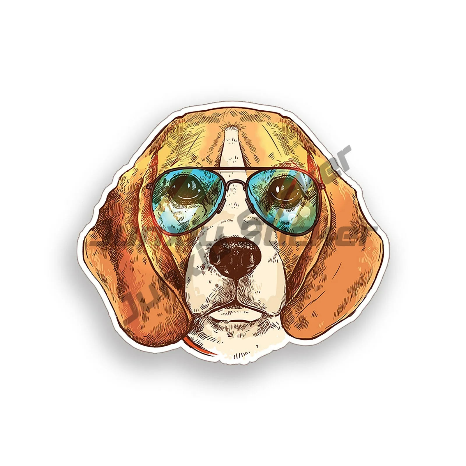 

Small Hound Stickers Dog Pet Glasses Men's Laptop Cup Car Window Bumper Stickers