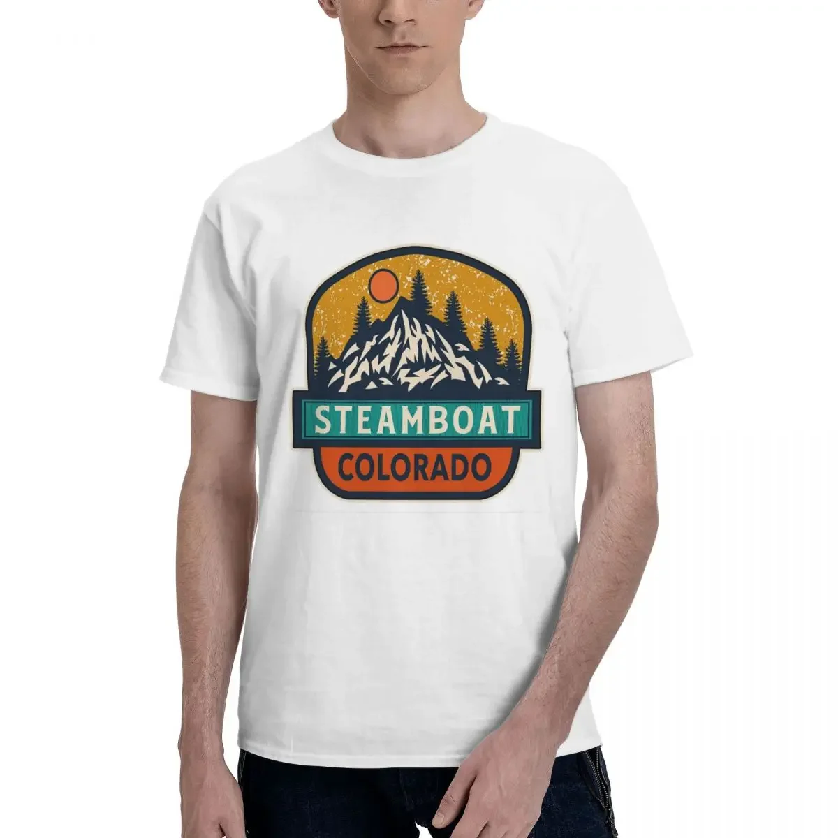 Steamboat Colorado 100% Cotton T-shirt Men's Funny T Shirts Men crew Neck Short Sleeve S-6XL