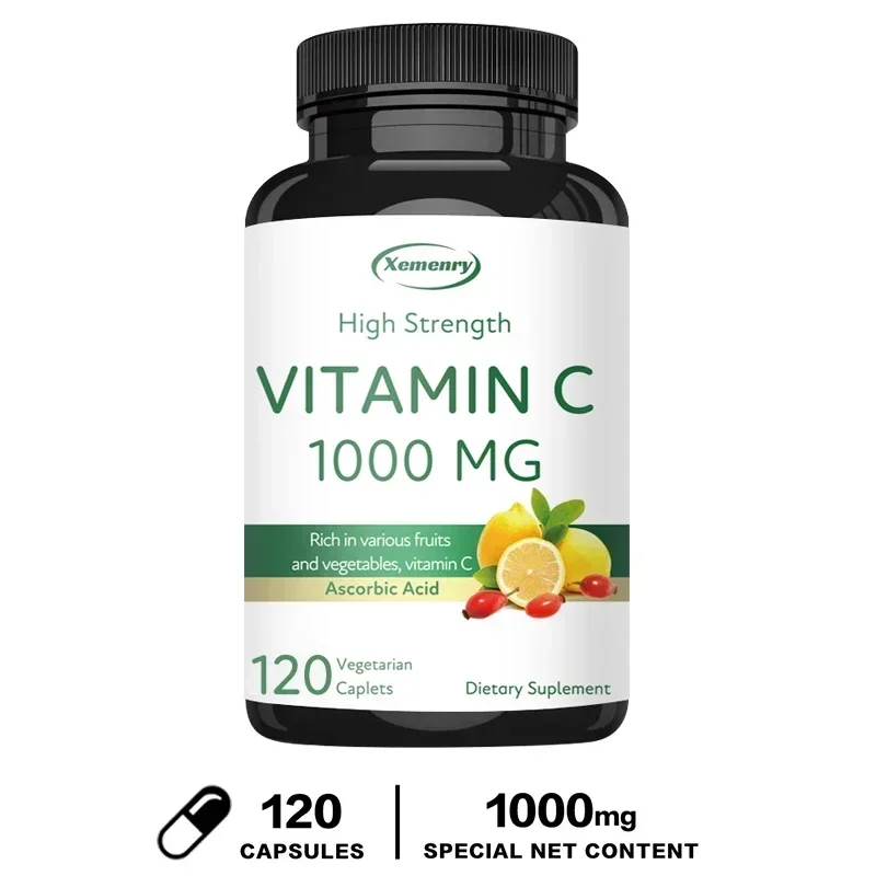 Vitamin C Capsules - Boost Immunity, for Skin, Heart, Teeth Health, Antioxidant, Dietary Supplement