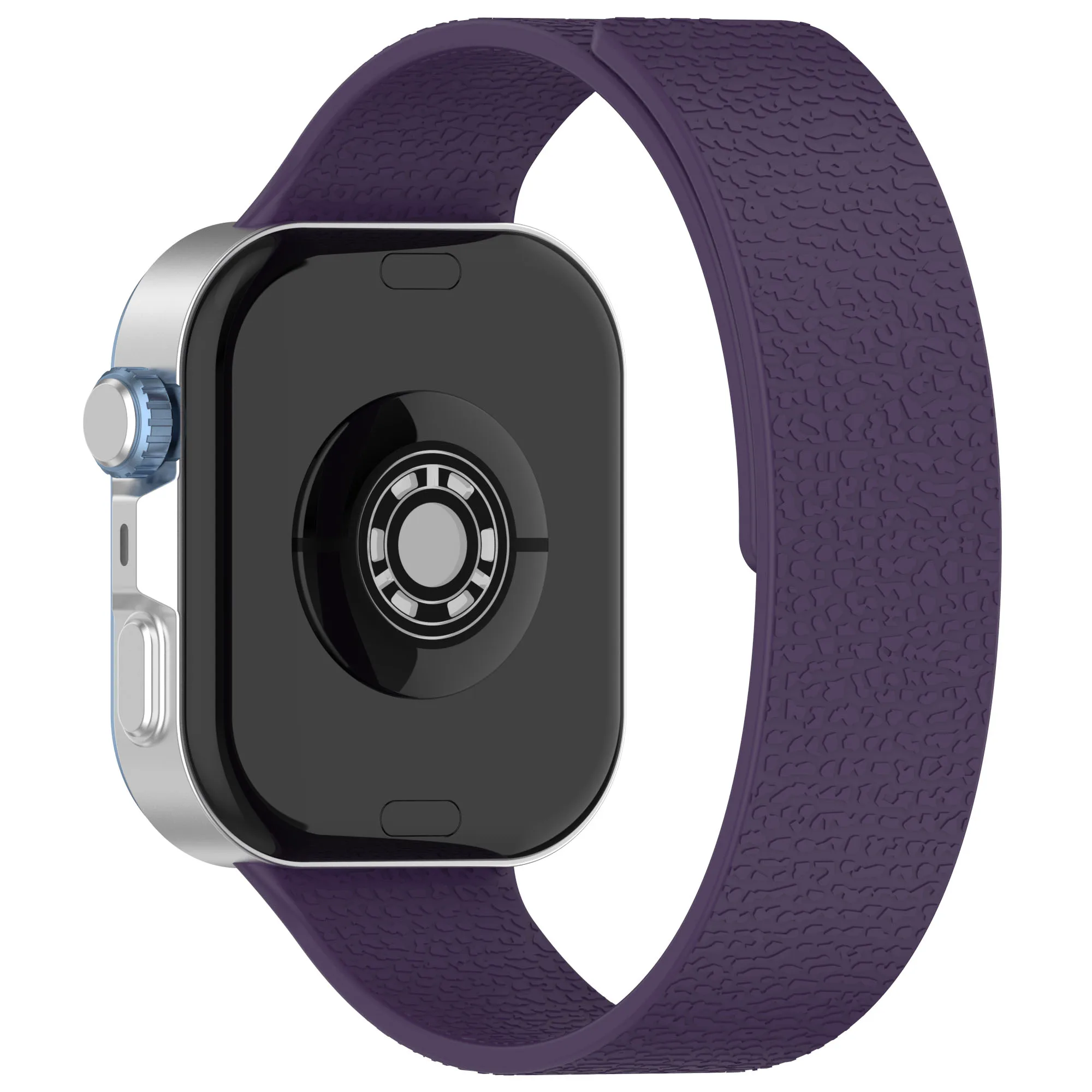 Cinturino in silicone per Huawei Watch Fit 4 Pro / Fit 4 / Fit 3 Cinturino magnetico con texture litchi - Colore prugna