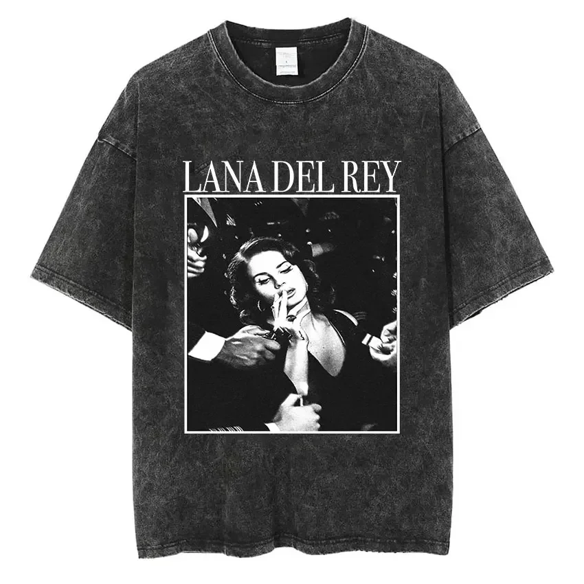 

Lana Del Rey Ldr Wash T-Shirt Men's Vintage Retro Style Short Sleeve TShirt Women Hip Hop Oversized Tees Streetwear T Shirt