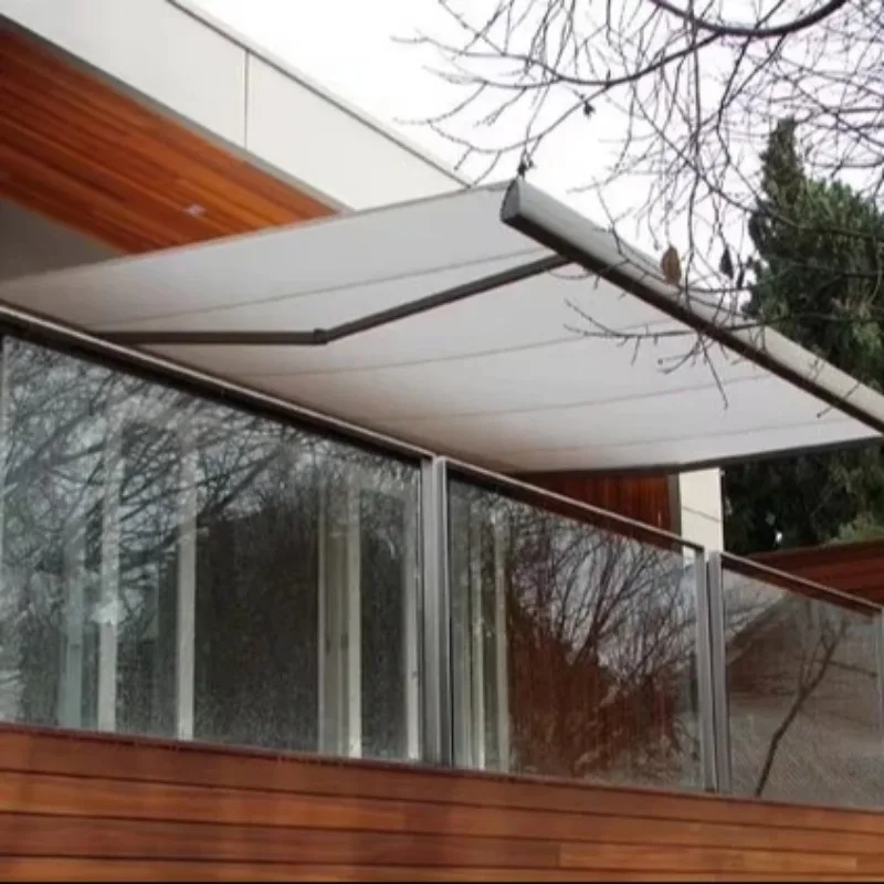 Modern Outdoor Window Awning Waterproof Anti-UV Polyester Sunshade for Balcony Supermarket Hospital or Warehouse Applications Cu