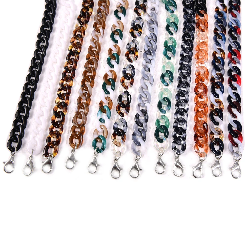 Chaîne de lunettes antidérapante en acrylique motif léopard, cordon de cou pour lunettes et masques, accessoires pour lunettes