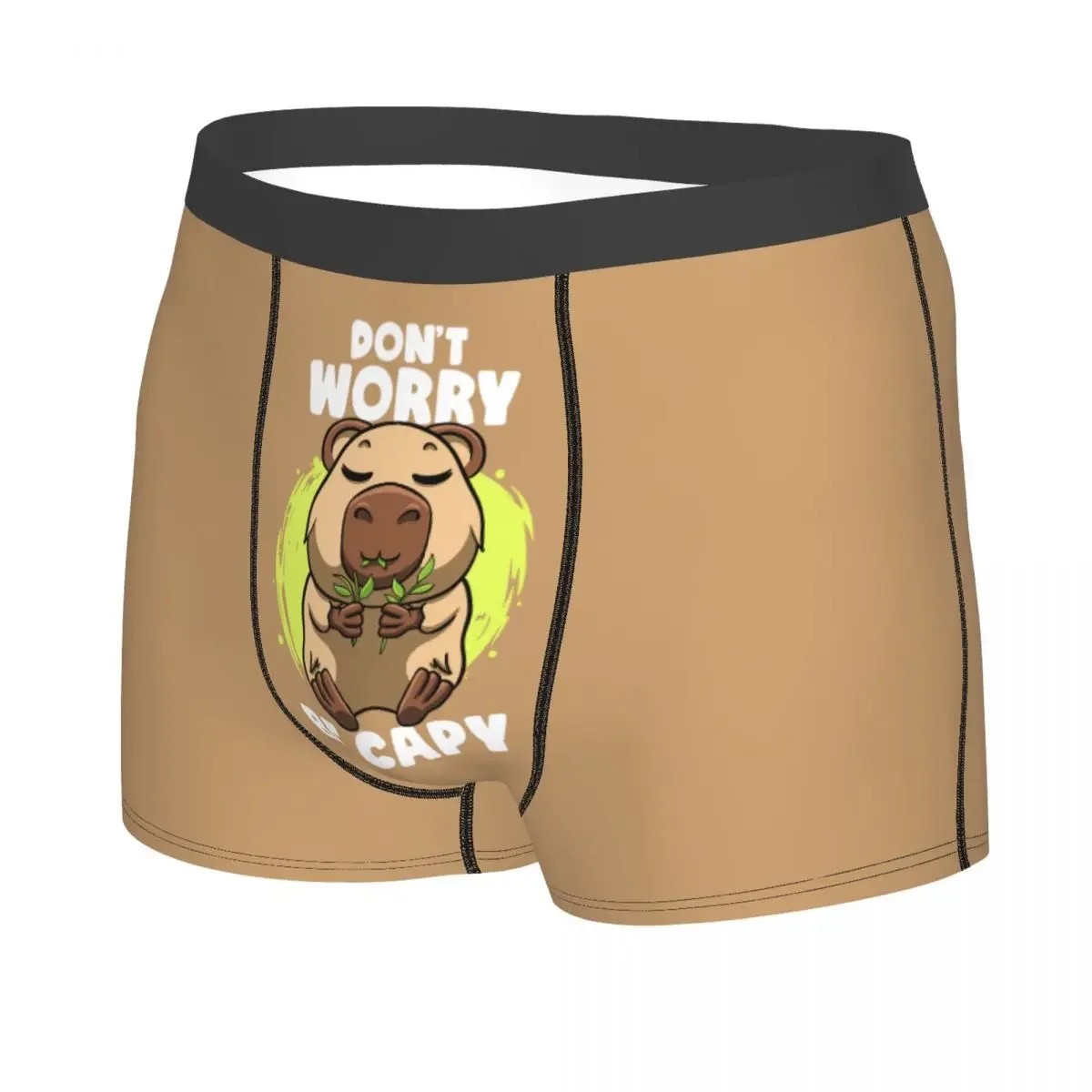 Capybara-ropa interior de cara divertida personalizada para hombre, calzoncillos elásticos, Bóxer suave y Sexy