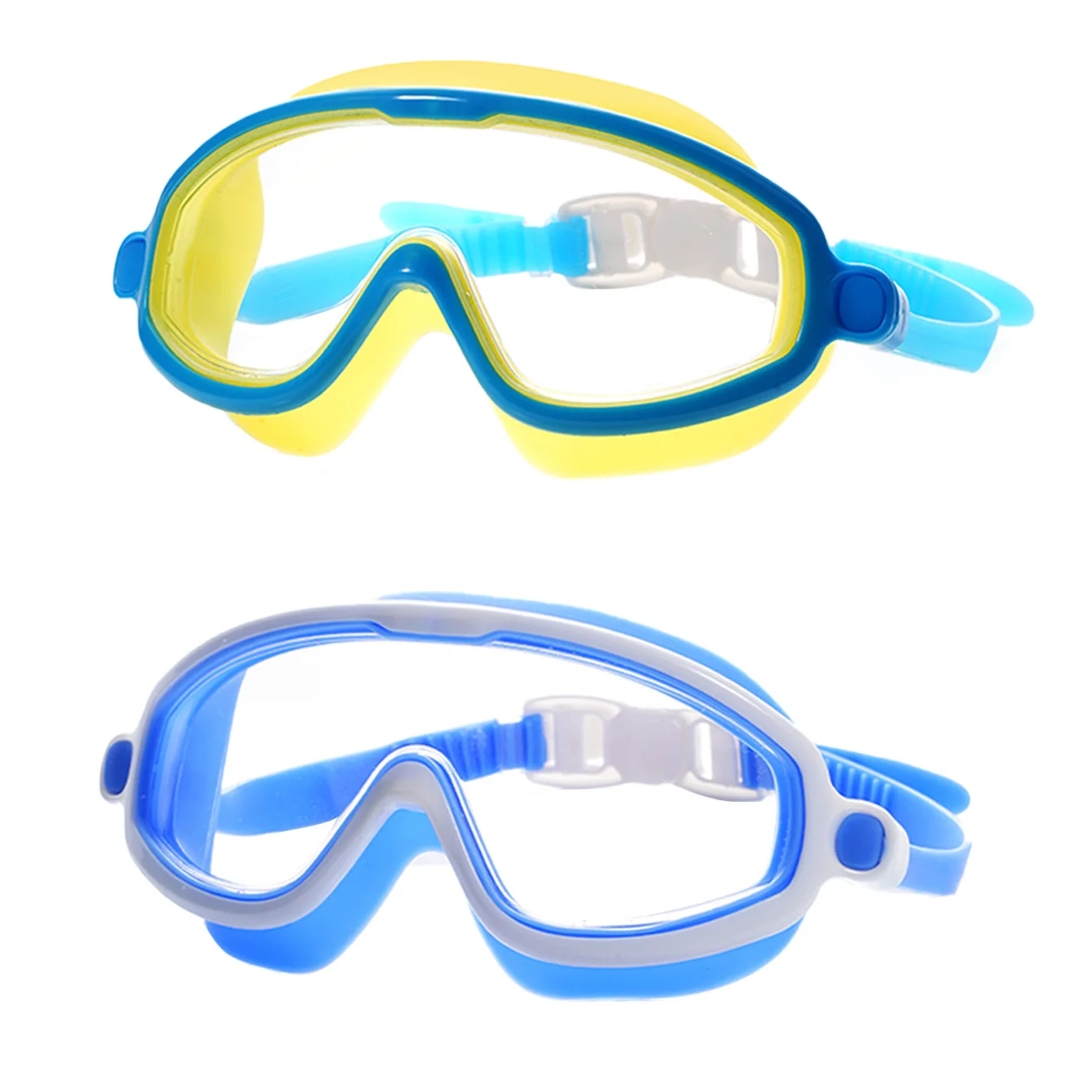 1 Stück zweifarbige Schwimmbrille aus Silikon für eine auslaufsichere Passform, klare Sicht, beschlagfrei und mit UV-Schutz