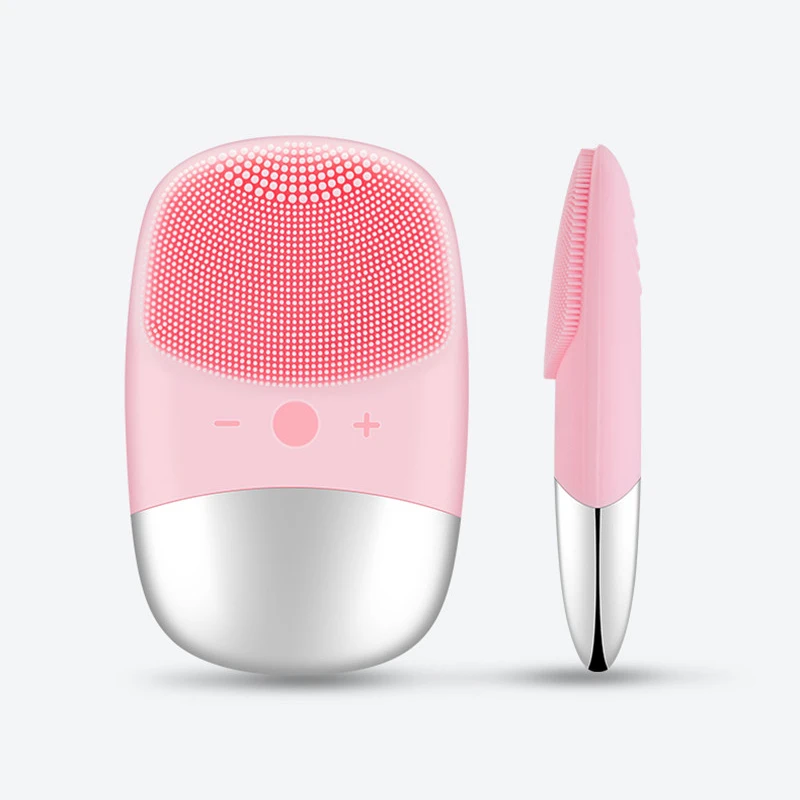 Rechargeable Electric Waterproof Sonic Face Scrubber Facial Cleansing Brush Silicone for Women Deep Clean Exfoliates