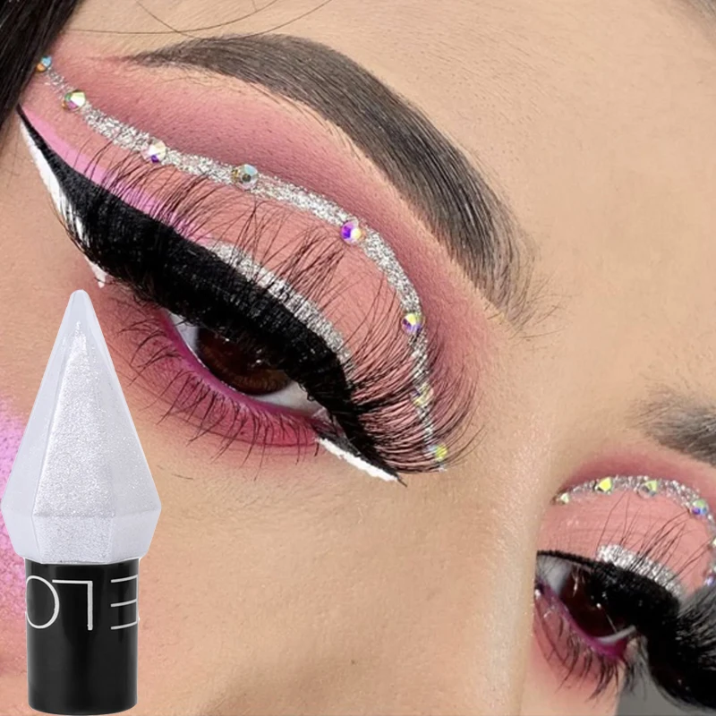 Diamentowe brokatowe Eyeliner makijaż oczu ołówkowe wodoodporne perła srebro różowe złoto rozjaśniają jedwabnik cień Eyeliner długopis kosmetyki