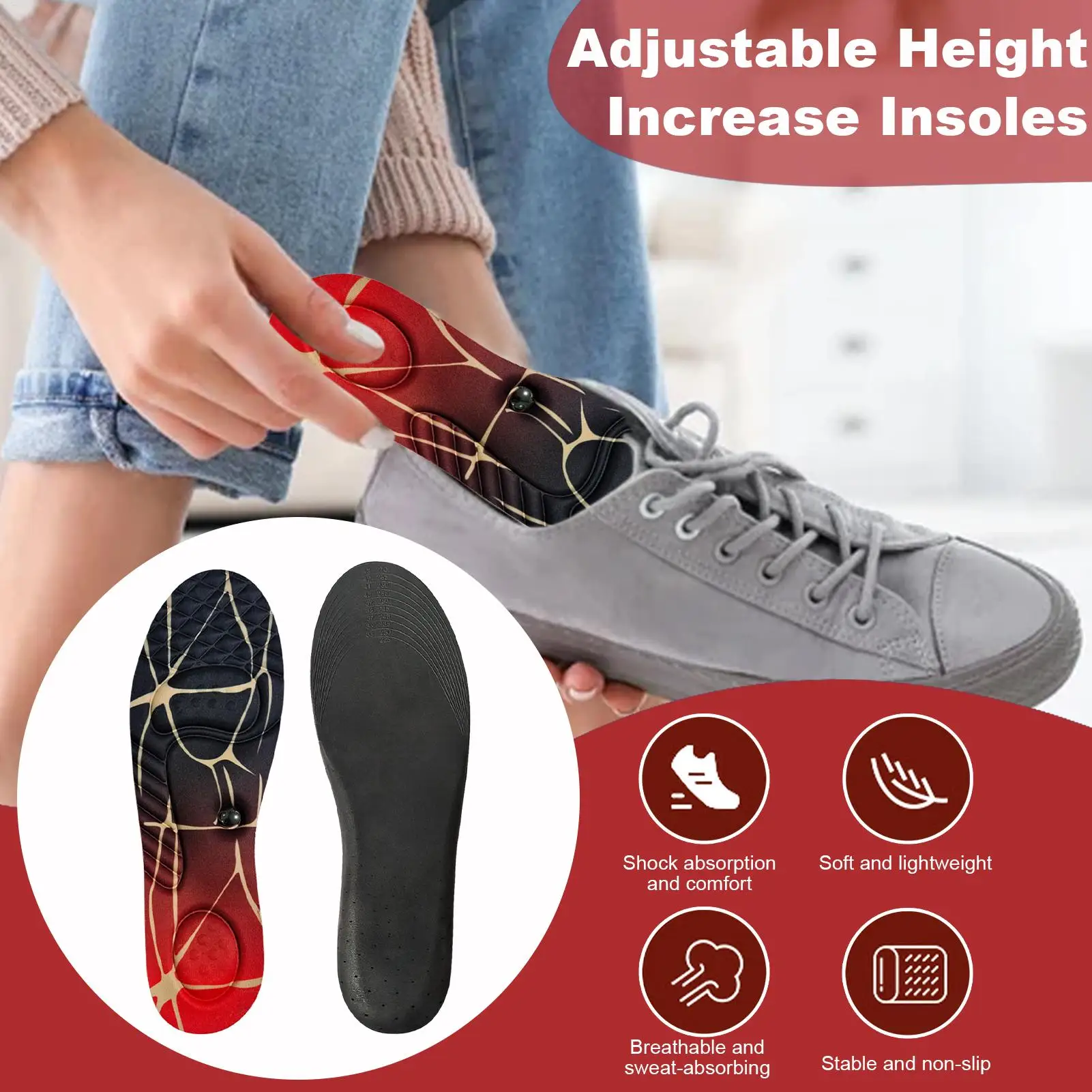 Massage Insoles Orthopedic Massage Insoles Flat Feet Inserts For Sports Activities Hiking Long Walks Standing Jobs Running