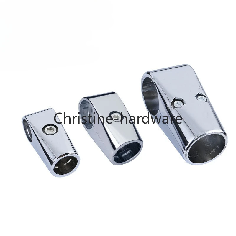 25mm Stainless Steel Pipe Connector Clothes Hanger Fittings Exhibition Frame Rack Fastener Joint 2pcs