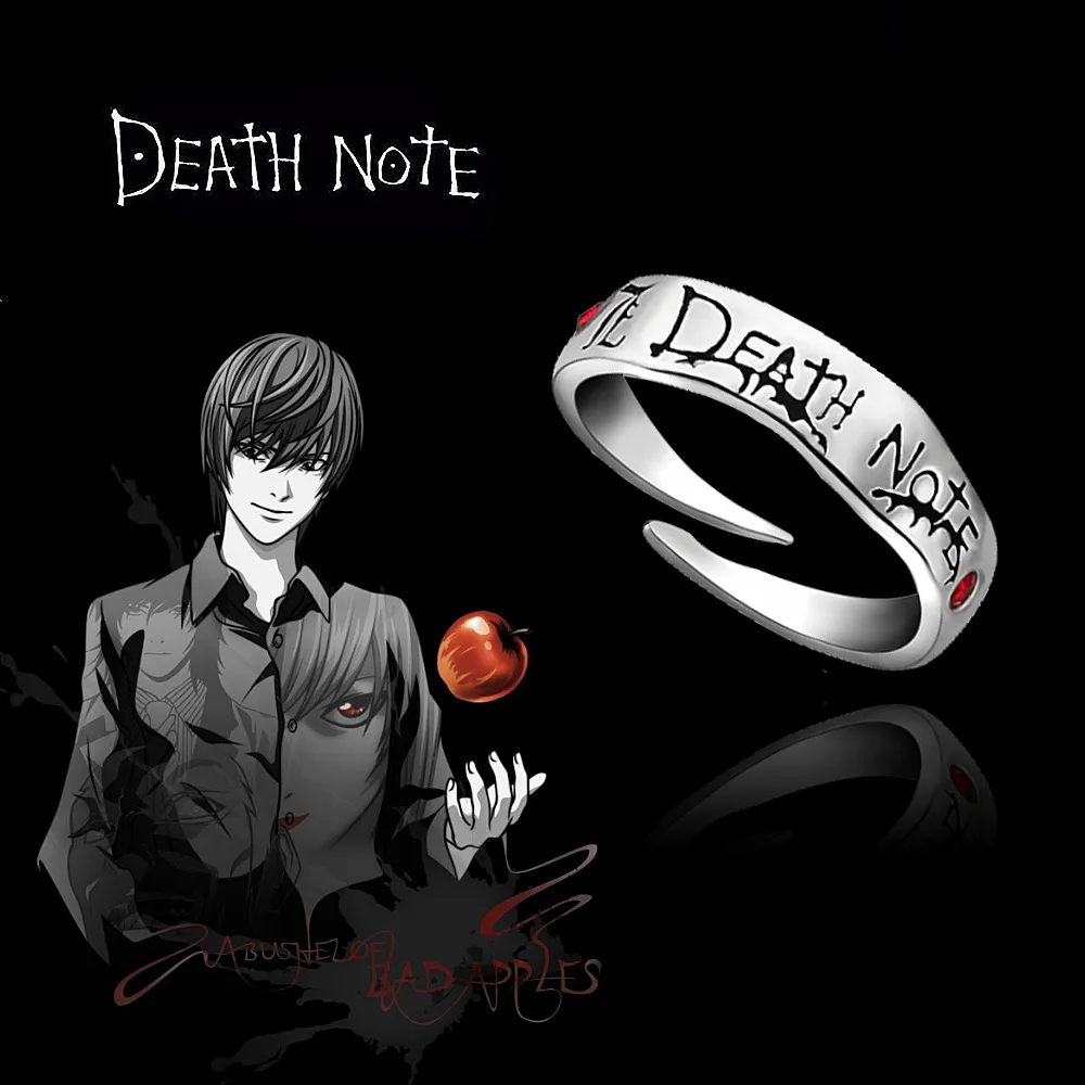 Anime Yagami Light Alloy Rings Cosplay For Men Women Adjustable Ring Props Jewelry Accessory Figure Toys Gift