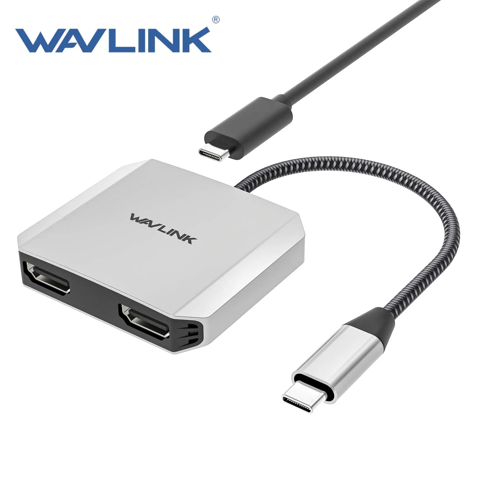 WAVLINK USB C to Dual HDMI Splitter 4K@60Hz, 3-In-1 HDMI Adapter with 87W Power Delivery, Dual Monitors Adapter Powered HDMI Hub for MacBook Pro/Air, Dell XPS, HP, Lenovo, Thunderbolt 3/4 Laptops