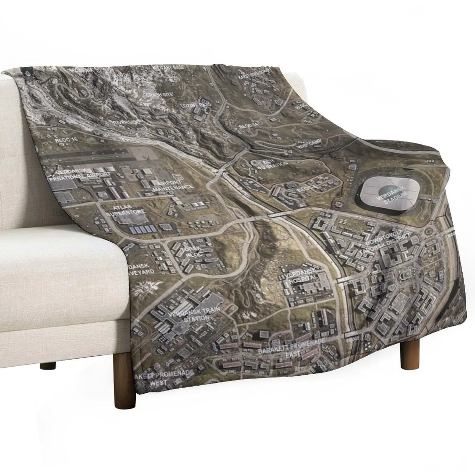 

Warzone Map Throw Blanket All Season Lightweight Soft Blanket for Bed