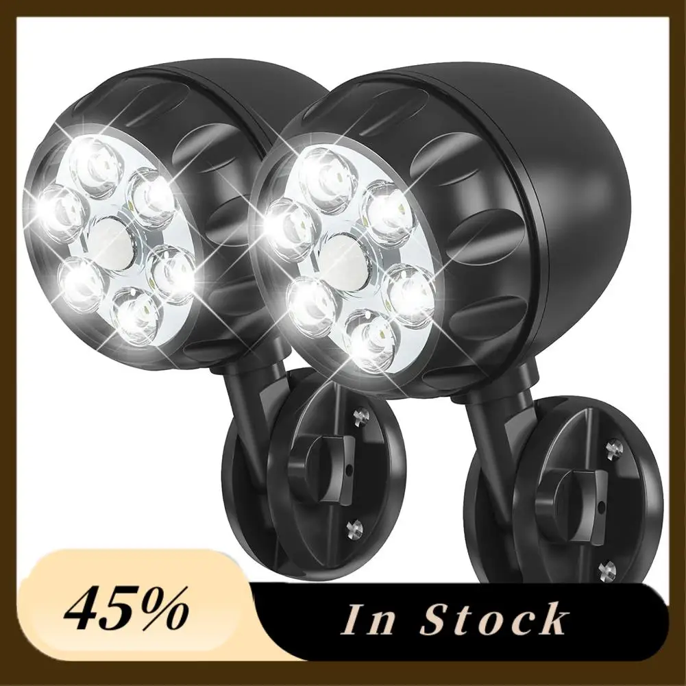 A60Z Luce con sensore di movimento a batteria superiore Luci di movimento a batteria per esterni 6 LED - 6000K On Off automatico Confezione da 2