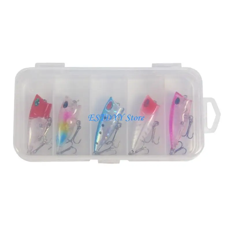 

G6DE 5Pcs Floating Hard Baits with Eye Minnow Fishing Lures Topwater Crankbaits Walleye Lures Swimbait Fishing Tackle