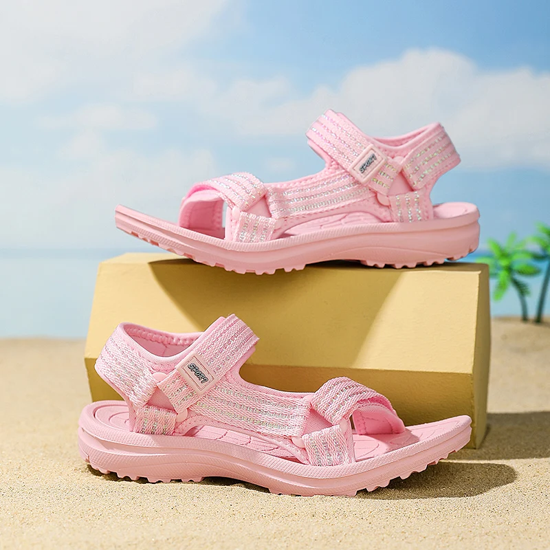 2026 New Summer Children Casual Shoes Outdoor Girls Beach Sandals Kids Lightweight Breathable Sport Sandals for Girl Size 30-38