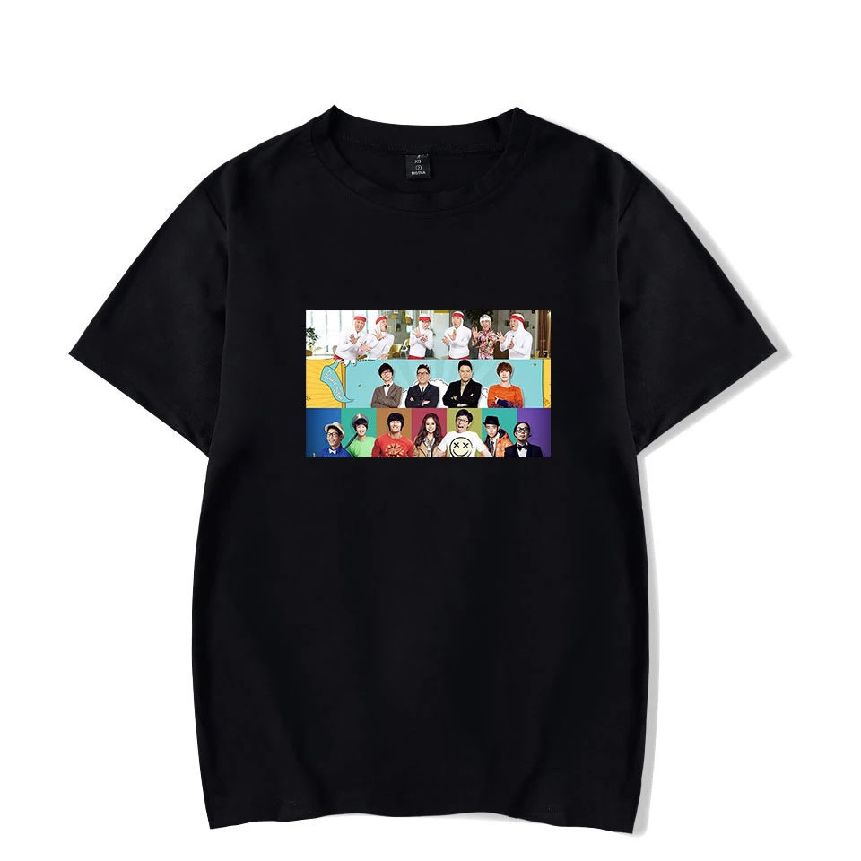 Kpop Running Man Korea Reality program telewizyjny niestandardowy t-shirt z okrągłym dekoltem kobiety/mężczyźni koszulki z krótkim rękawem casualowe w stylu Streetwear ubrania