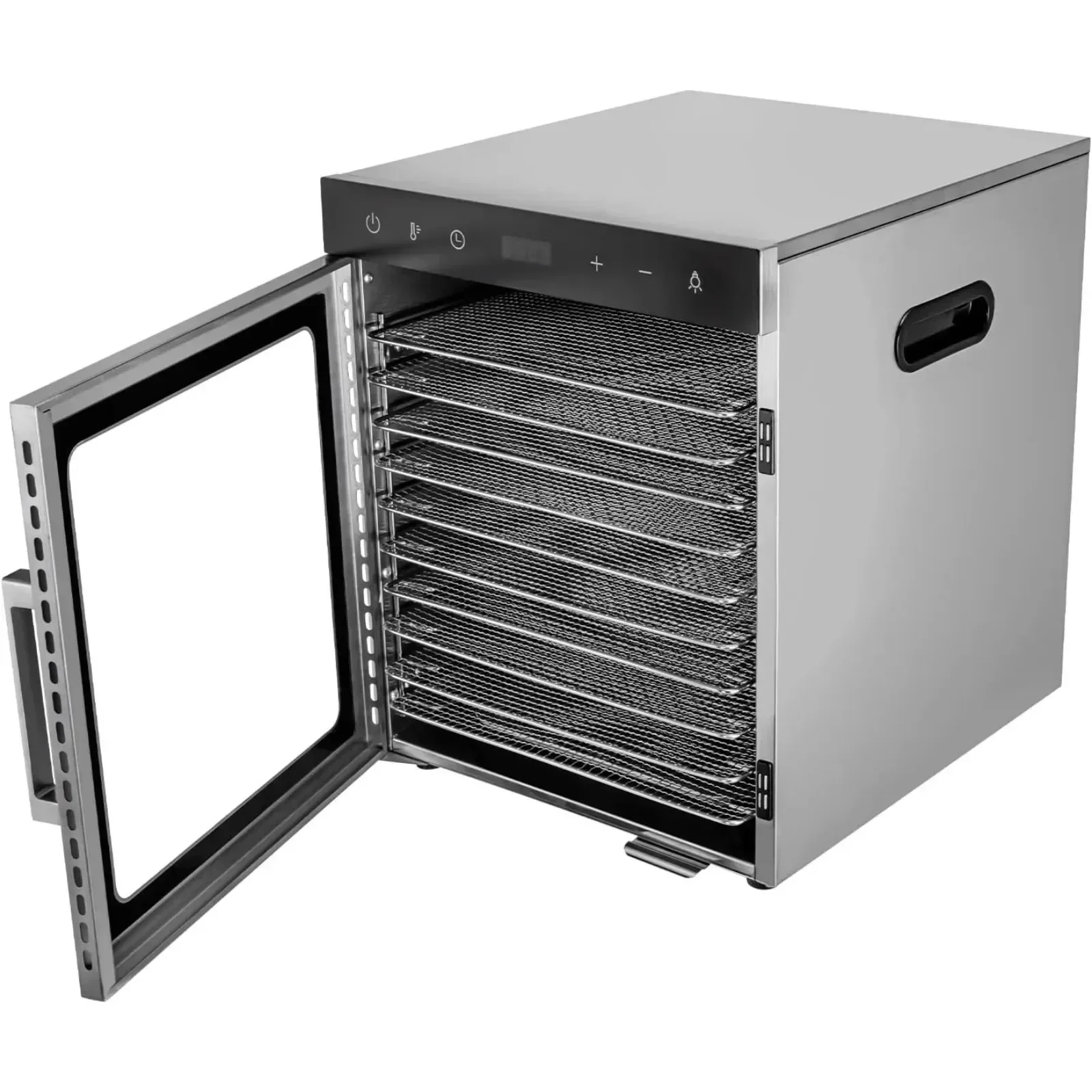 مجفف فواكه 10 طبقات من BYMAOCAR 800 وات 220 فولت مجفف من الفولاذ المقاوم للصدأ 30-90 ° C مجفف طعام قابل للتعديل مع 10 صواني