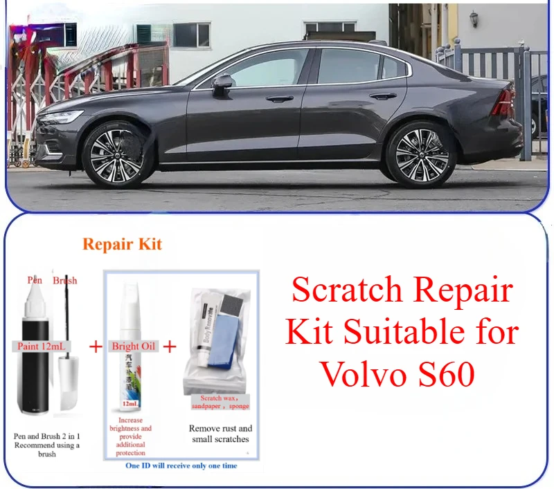 

Комплект для ремонта царапин, подходит для ремонта краски Volvo S60, кристально-белый жемчужно-белый ракушка, серо-синий автомобильный краска, ручка для ретуши