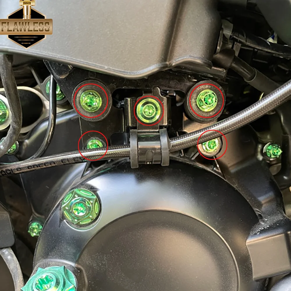 FLAWLESSTI Gr5 Titanium Bolts Front Fender Switch Rear Caliper Footrest Bolts For Honda Forza 350