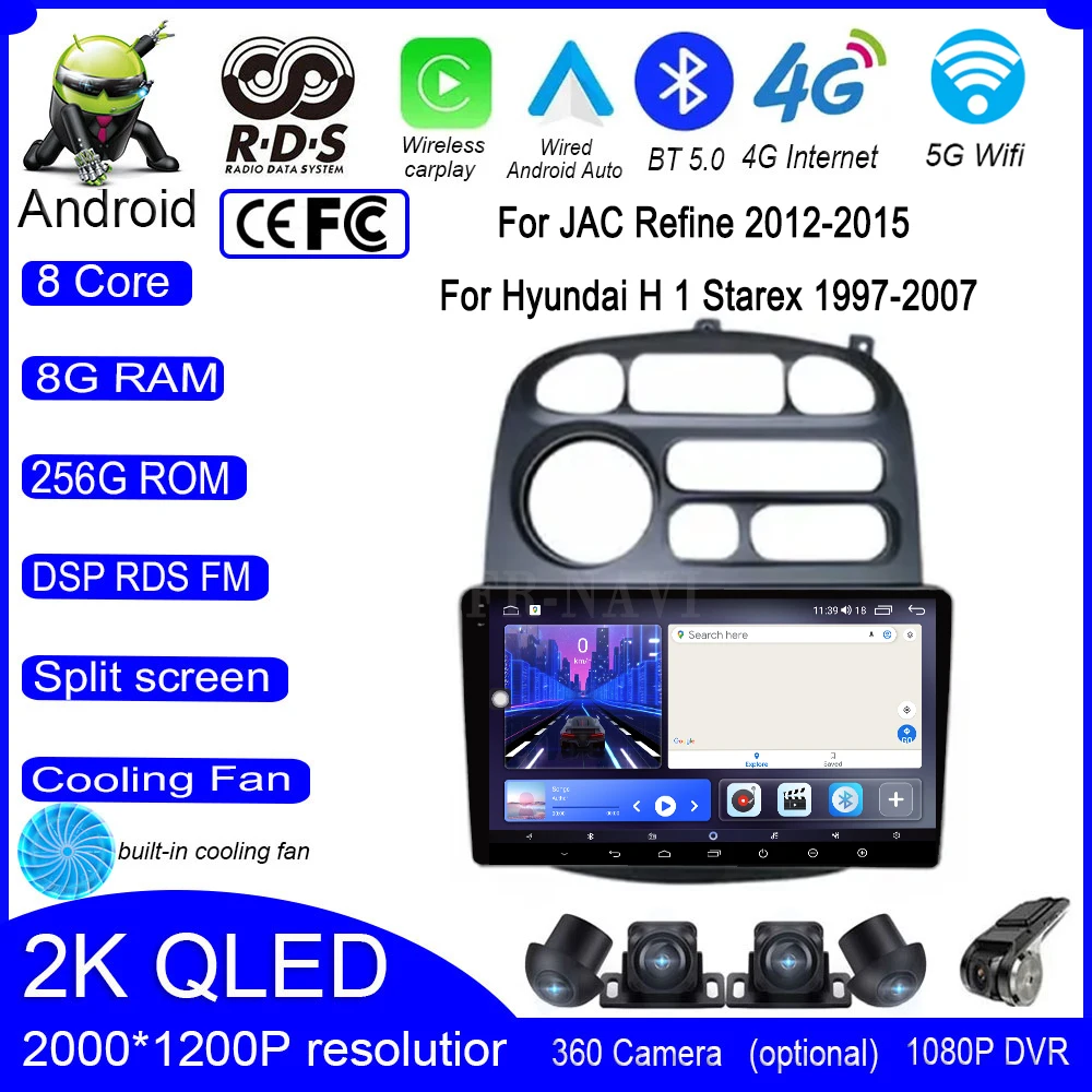 

Android 14 For JAC Refine 2012-2015 For Hyundai H 1 Starex 1997-2007 Car Auto Radio Multimedia Video Player Stereo Screen WIFI