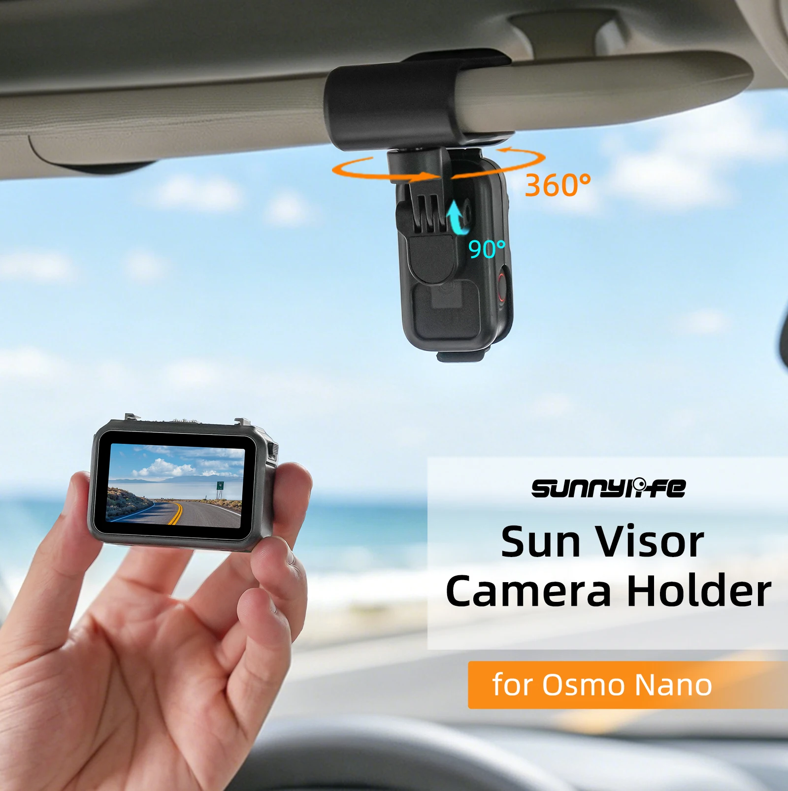 Car Sun Visor Mount Holder Clip For DJI OSMO NANO Camera For Backpack/Table Edge/Vlog For Osmo Nano Accessories