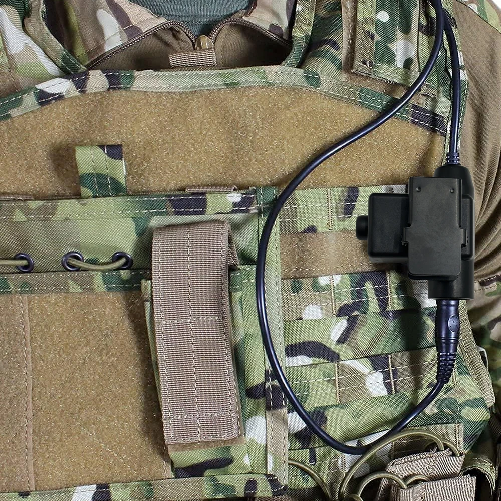 كينوود اتجاهين أجهزة الراديو U94 PTT العسكرية 2-Pin محول 7.0 مللي متر التوصيل دفع للتحدث ل Baofeng هام راديو AR152 BF-F8HP BF-F9 UV-5R