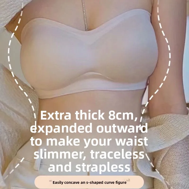 

8 см ультра толстый бюстгальтер без бретелек пуш-ап женский аниме изгибы без скольжения боковая поддержка антипровисание бюст подтяжка корсет нижнее белье