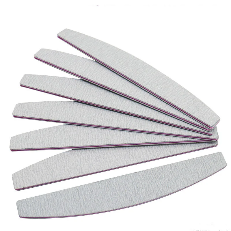 EVA Nail File Buffer para Salon, Ferramentas de Manicure, Zebra Emery Board, cinza, 100 PCs/Lot, 180