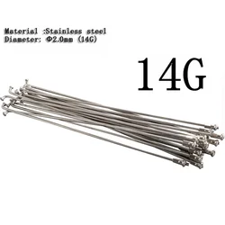 5 Pcs 14G(2.0mm) Bicycle Spoke, 236/246/248/250/255/258/259/261/263/298MM Bike Nut End Cap Tip 304 Stainless Steel Part