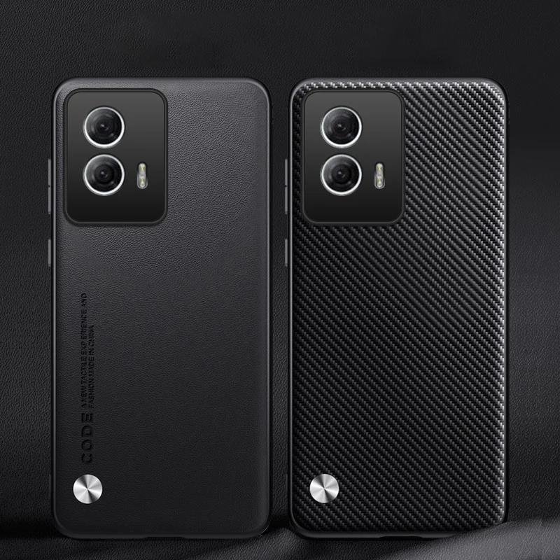 حافظة جلدية لموتورولا موتو حافة 50 انصهار ، مصنوعة من ألياف الكربون سيليكون ، حماية صلبة للهاتف المحمول