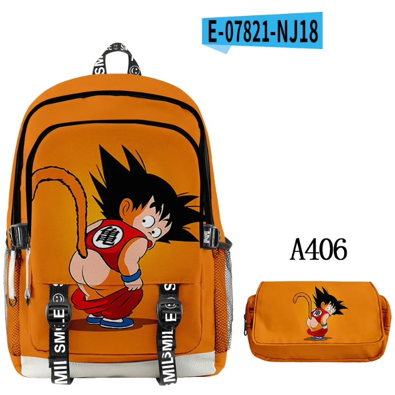

2Pcs/set Anime Dragon Ball Backpacks Pencil Bags for Girls Boy's School Bag Teenager Student Laptop Back Pack Women Rucksack