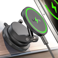 LISEN Suction Cup Phone Mount 15W Magsafe Car Mount Charger for 17 IPhone 16 15 14 13 12 Pro Max Plus Mini