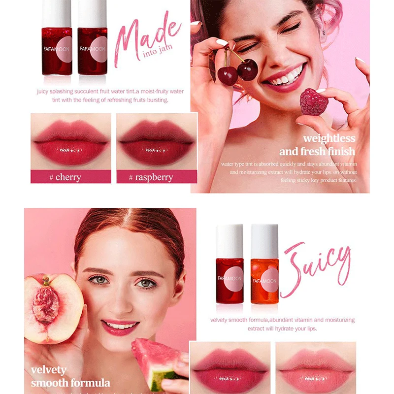 Mirror Liquid Lip Gloss Waterproof Dual-use Natural Lips Cheeks Liquid Lip Tint Moisturizing Long Lasting Sexy Red Lip Hot